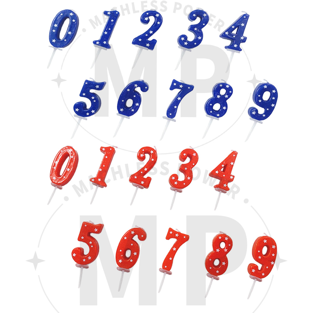 4.5cm Red Blue Number Star Bir - Japanese Candle Wax 리뷰 및 가격
